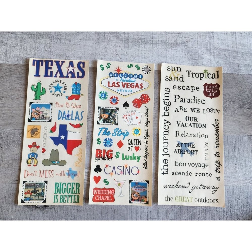 Jumbo Sticker Sheets - MAMBI Las Vegas Texas LOT Scrapbook NEW Retired #40